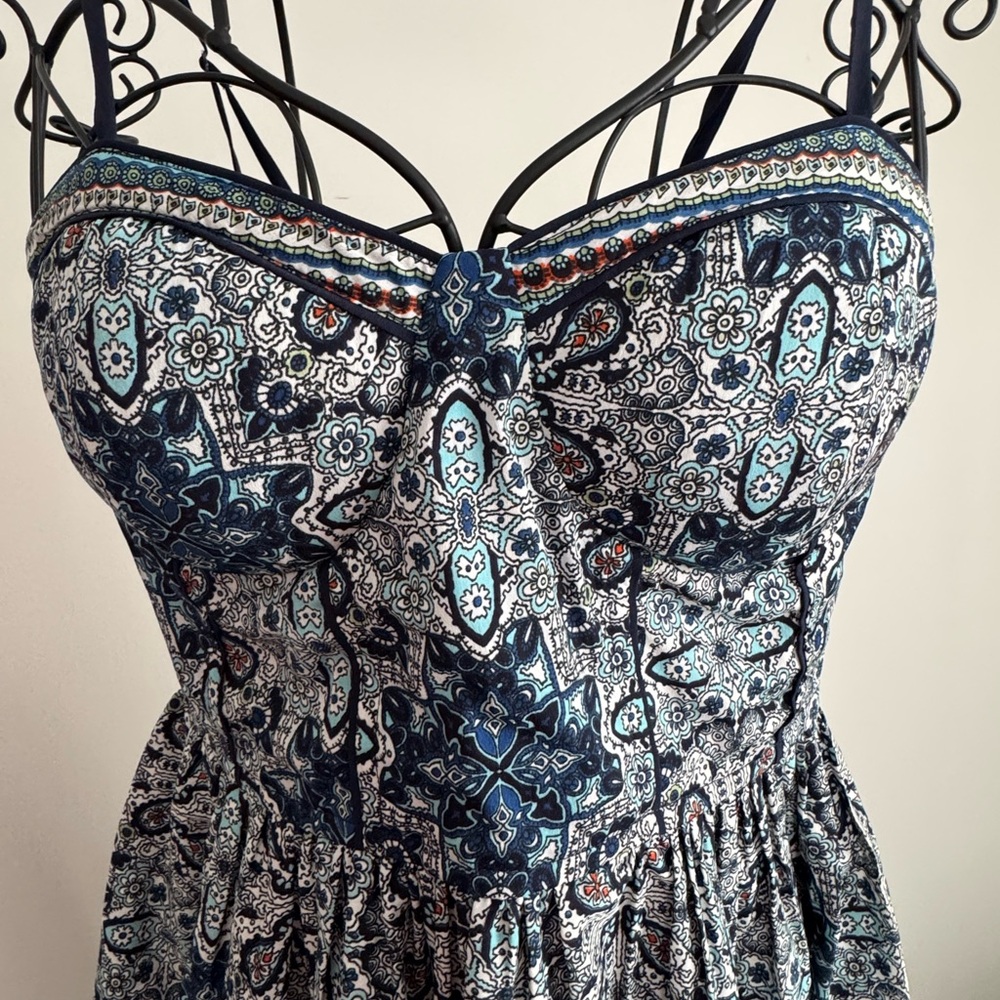 American Rag Multi Colored Blue Patterned Mini Dr… - image 2